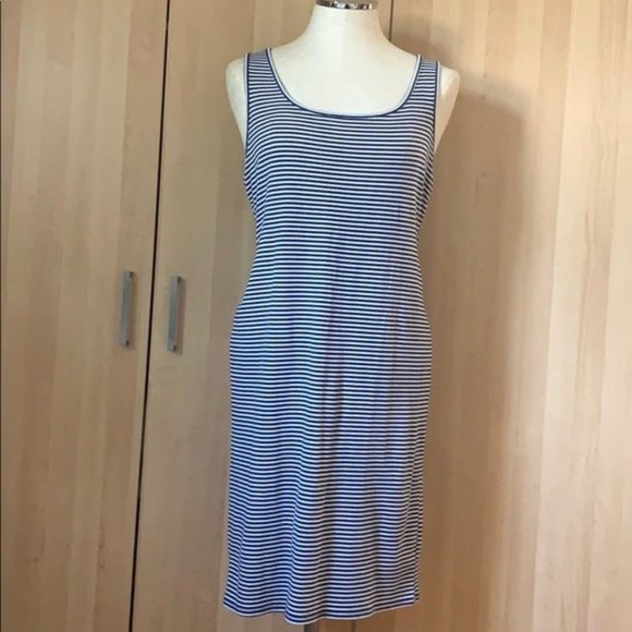 Motherhood Maternity L Ribbed Cotton Stripe Dress - Picture 1 of 5